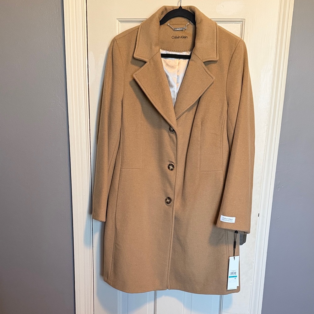 Calvin Klein Women's Camel Trench Coat Size 16